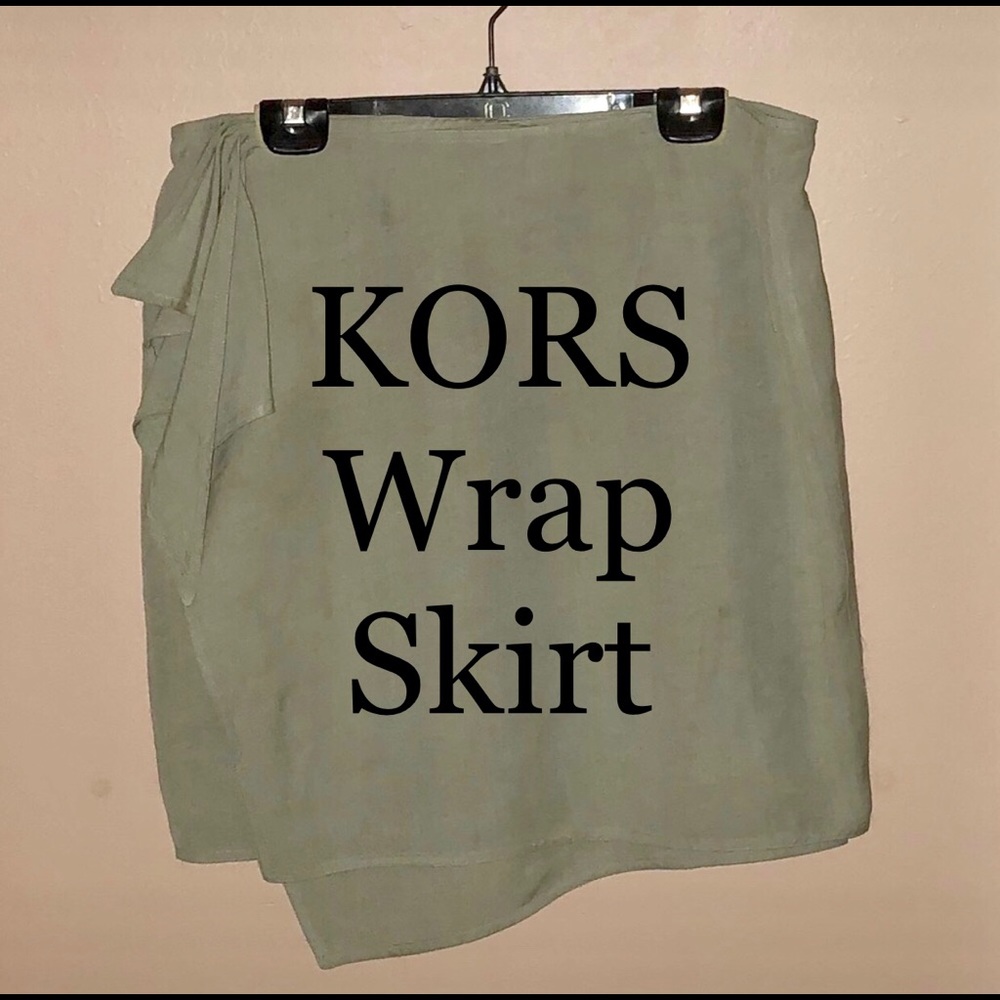 KORS by Michael Kors Linen Wrap Skirt